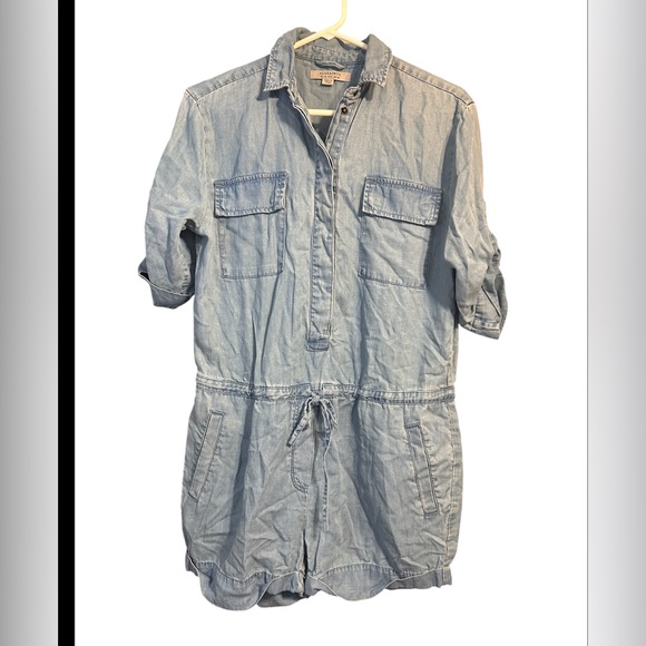 AllSaints Jura Denim Romper Light Wash Blue Size 6 - Picture 2 of 7